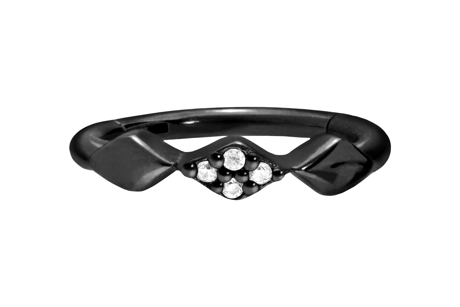 Chirurgenstahl Segmentring Clicker Piercing 3 RAUTEN + KRISTALLE ++SALE++